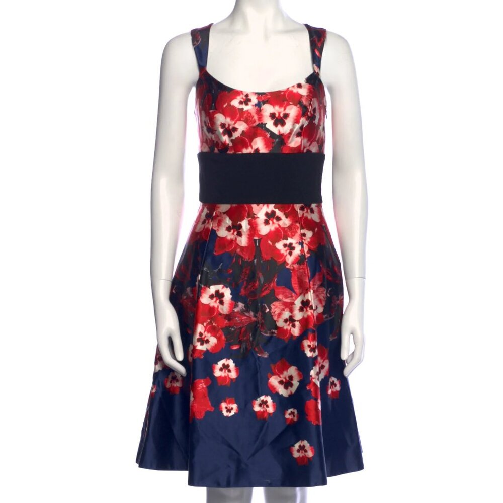 PRABAL GURUNG Pansy Silk Cotton Floral Print Knee-Length Dress US4 Weddings!